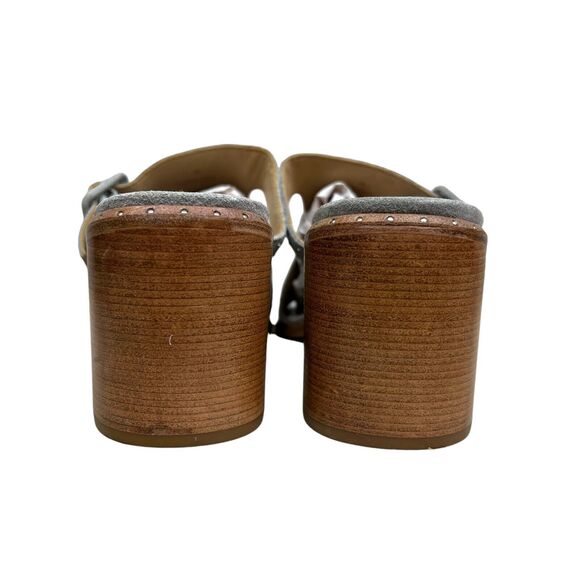 Rag & Bone Womens Mule Sandals Suede Metal Studded Trim Block Heel Gray EUR40 - Picture 2 of 9
